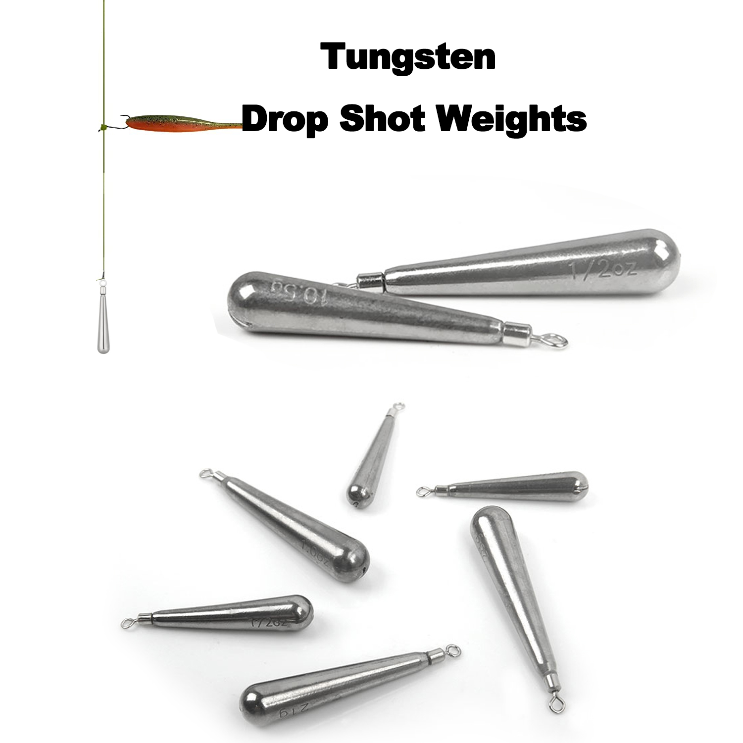 Tungsten Sinkers - Tungsten damla atış ağırlıkları 3.5g/5.3g/7g/8.8g/10.5g/14g Tungsten